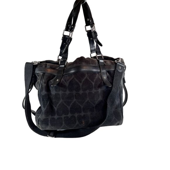 Juicy Couture Black Heart Jacquard Dearest Hobo Handbag With Charm & Adjustable - Picture 5 of 15